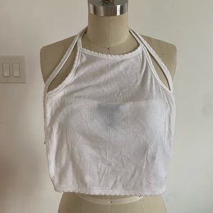 Backless white top